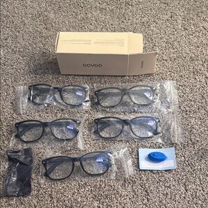 CCVOO Black - Blue Light Blocking Glasses +2.5 - Set of 5